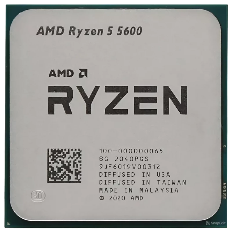 Процессор AMD RYZEN 5 5600, TRAY, AM4, (3.5-4.4GHz, 6C/12T, L2 3MB, L3 32MB, 7nm, 65W)