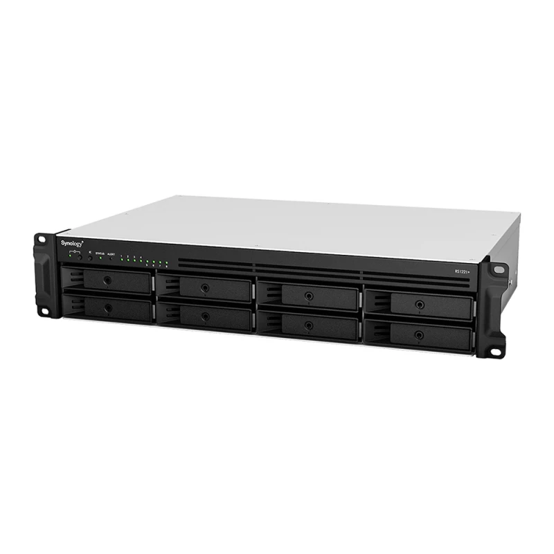 NAS Server SYNOLOGY "RS1221RP+", 8-BAY, AMD RYZEN 4-CORE 2.2GHZ, 4GB*1+1SLOT, 4X1GBE, PCIE, 2X350W PSU