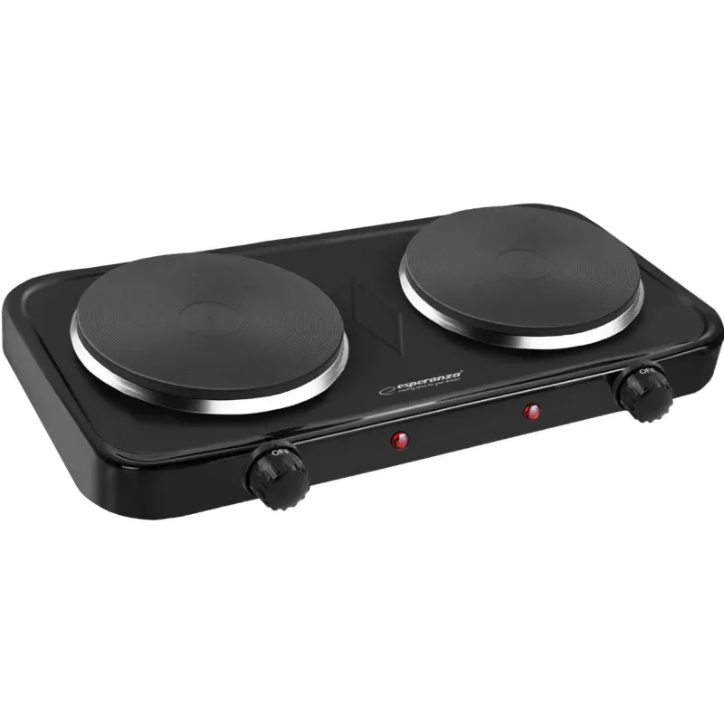 Aragaz electric ESPERANZA COTOPAXI EKH010K (EKH004K) BLACK, 2 arzatoare, Email, Negru