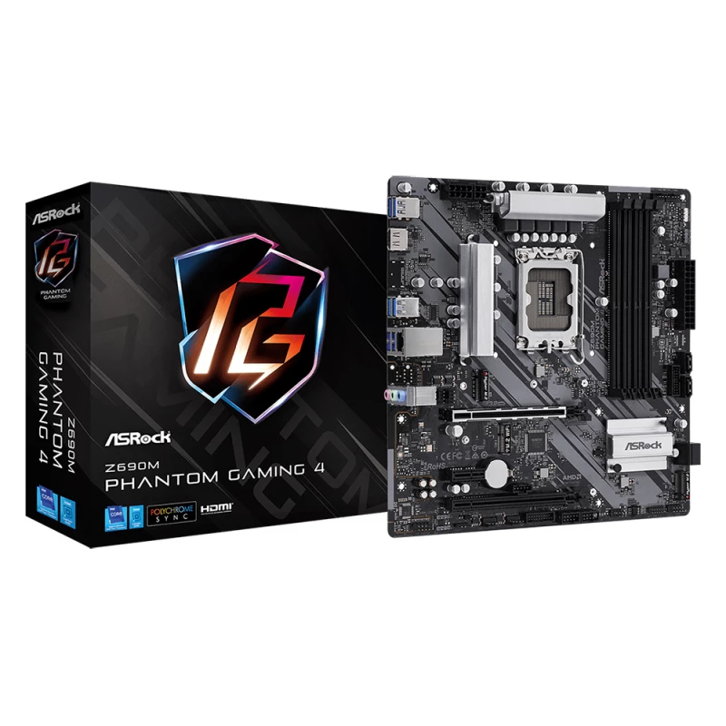 Placa de baza ASROCK S1700 Z690M PHANTOM GAMING 4, LGA 1700, Micro-ATX, LGA1700, Intel Z690, DDR4 SDRAM, RAM 128GB, 4x DIMM, 4800 MHz
