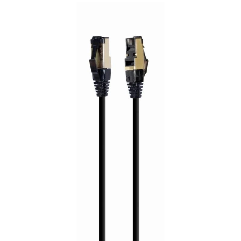 Patchcord Cablexpert Cat.8 1.0m, Negru, PP8-LSZHCU-BK-1M, Fum redus Zero Halogen (LSZH)