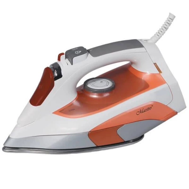 Утюг Maestro MR -308C, 2200 Вт, 350 мл, Керамическая подошва, Белый, Оранжевый