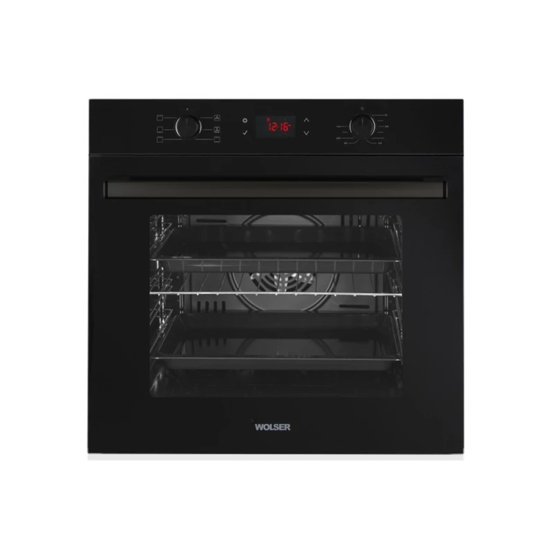 Cuptor electric incorporabil WOLSER WL- M 06 D BLACK, 76 l, 6 functii, Grill, Timer, Negru, A
