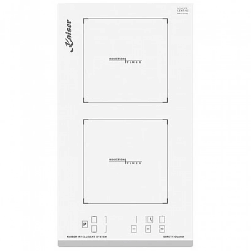 Plita incorporabila cu inductie KAISER KCT 3726 FI W, 2 arzatoare, Vitroceramica, Alb