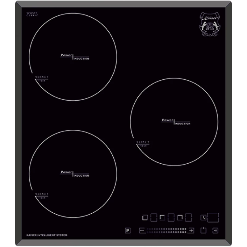 Plita incorporabila cu inductie KAISER KCT 4746 FI, 5.5 kW, 3 arzatoare, Vitroceramica, Timer, Negru