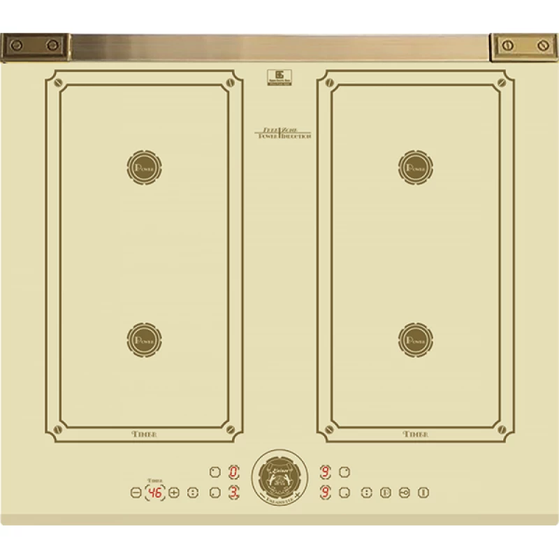Plita incorporabila cu inductie KAISER KCT 6745 FI ELFAD, 7 kW, 4 arzatoare, Vitroceramica, Timer, Crema
