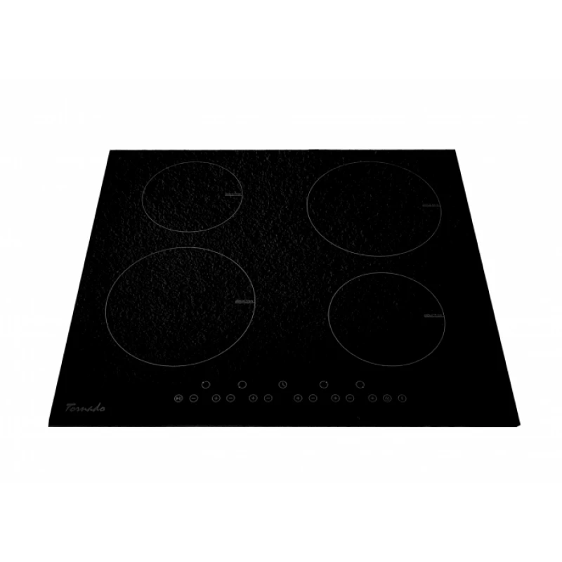 Plita incorporabila cu inductie TORNADO GTR600N INDUCTION BL, 4 arzatoare, Vitroceramica, Timer, Negru