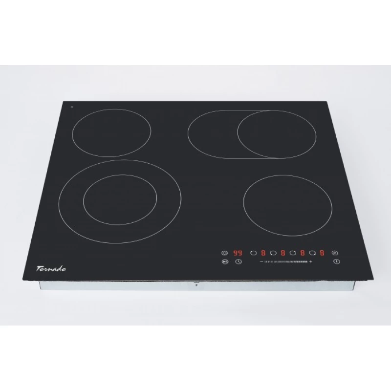 Plita electrica incorporabila TORNADO GTR-CF6603N, 6600 W, 4 arzatoare, Vitroceramica, Timer, Negru