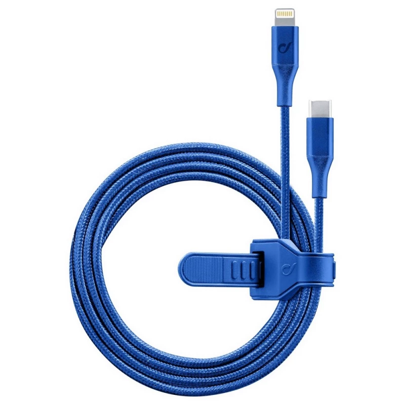 Кабель Cellular Line TYPE-C TO LIGHTNING CABLE CELLULAR, STRIP MFI, 1M, BLUE