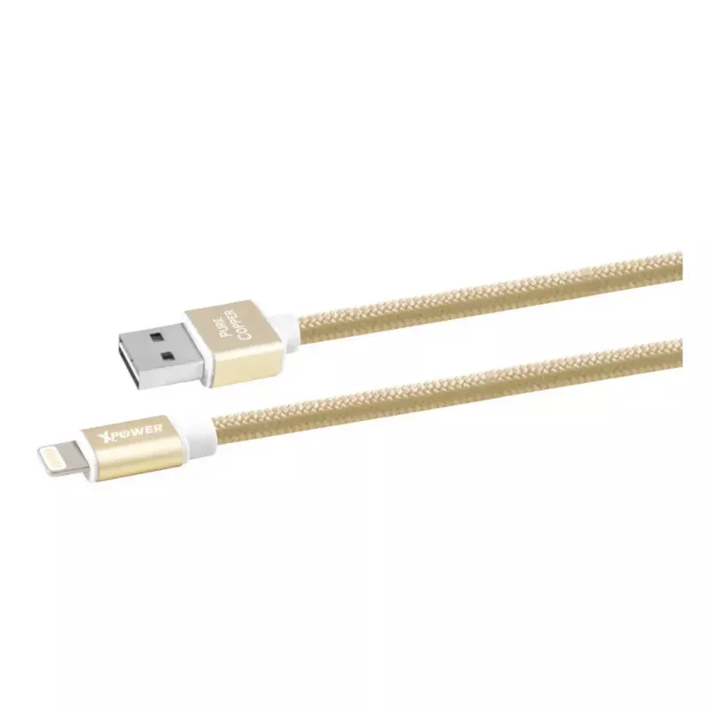 Кабель Xpower LIGHTNING CABLE NYLON, GOLD
