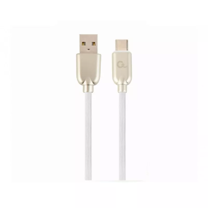 Кабель Cablexpert Blister Type-C /USB2.0, AM/CM, 2.0m, Premium Ruber White, CC-USB2R-AMCM-2M-W