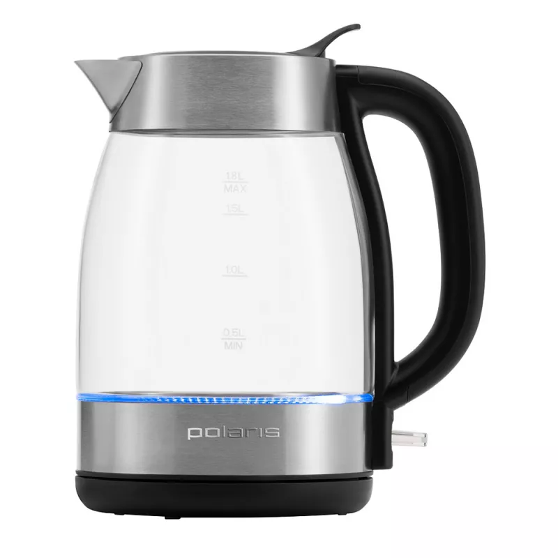 Электрочайник POLARIS PWK 1817CGL, 1.8 л, 2200 Вт, Стекло, Нержавеющая сталь
