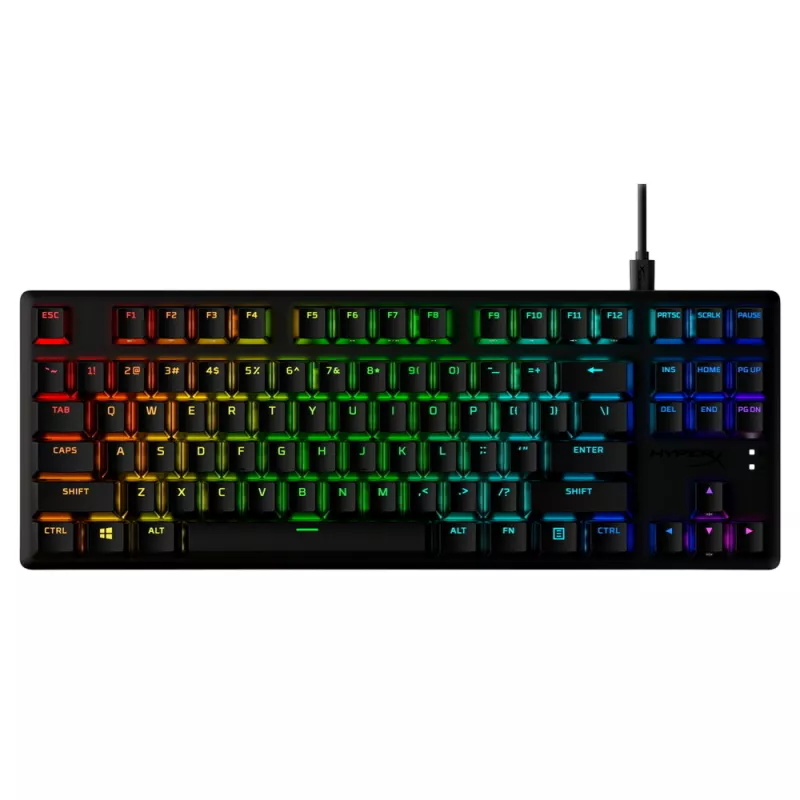 Gaming keyboard HyperX ALLOY ORIGINS CORE PBT, MECHANICAL, TKL, Steel frame, SW Red Linear, RGB, USB