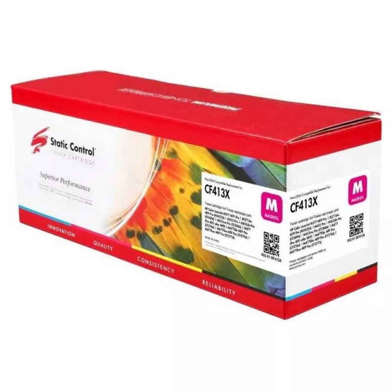 Cartus laser SCC LASER CARTRIDGE FOR HP CF413X MAGENTA COMPATIBLE  002-01-SF413XHP COLOR LASERJET PRO MFP M377DW (M5H23A) ; HP COLOR LASERJET PRO MFP M477FNW (CF377A#BGJ) ; HP COLOR LASERJET PRO M452DN (CF389A#BGJ) ; HP COLOR LASERJET PRO M452DW (CF394A#BGJ) ; HP