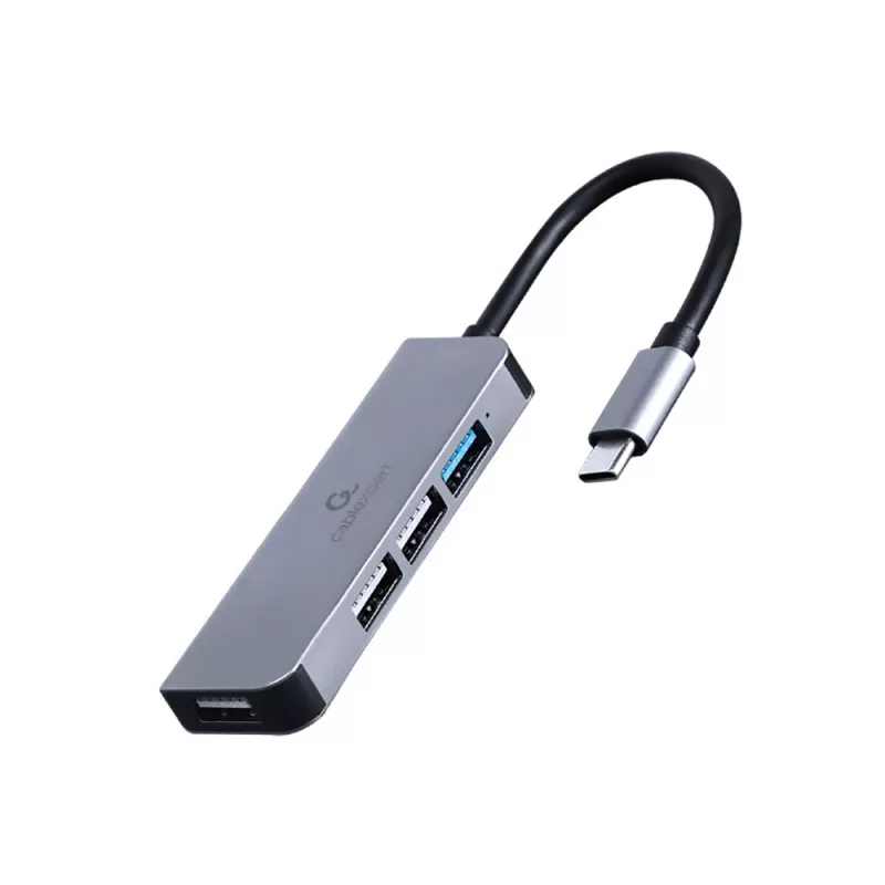 Концентратор USB GEMBIRD UHB-CM-U3P1U2P3-01, Silver, USB  3.0 Hub 4-port: 3*USB2.0/1*USB3.1
