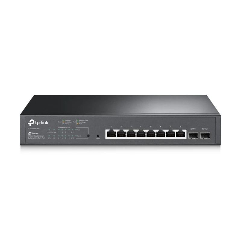 Коммутатор сетевой TP-LINK 8-port Gigabit Smart PoE Switch, TP-LINK "TL-SG2210MP"