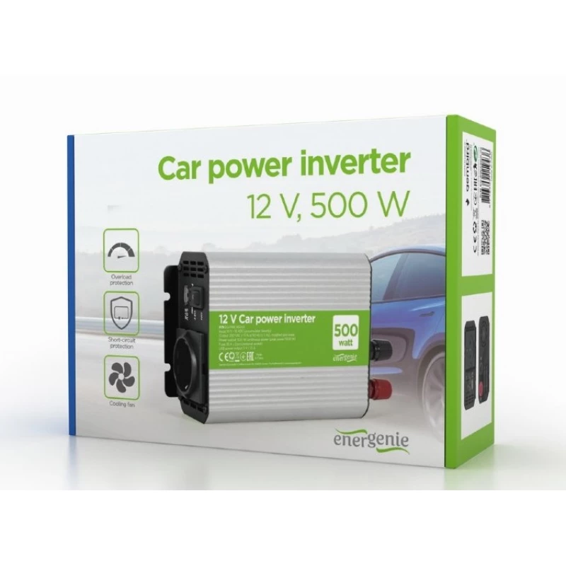 Invertor ENERGENIE CAR POWER: MAX.500W, 12 V, EG-PWC-033