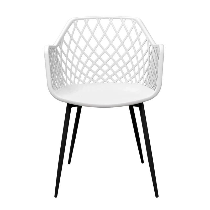 Стул DP SL-7019~White+Black Leg, Пластик, Белый, Черный