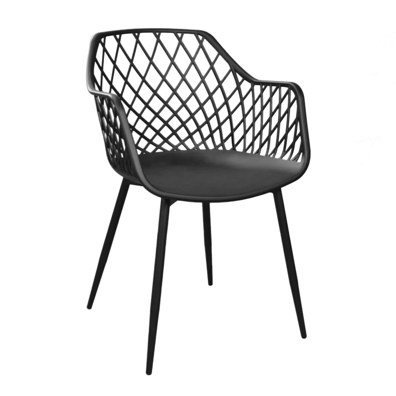 Стул DP SL-7019~Black+Black Leg, Пластик, Металл, Черный