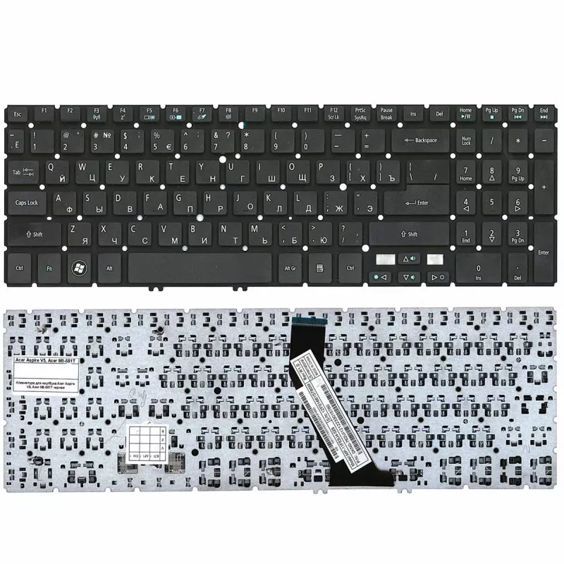 Клавиатура для ноутбука ACER Aspire V5-531, V5-551, V5-552, V5-571, V5-572, V5-573, V7-581, V7-582, Timeline Ultra M3-581, M5-581