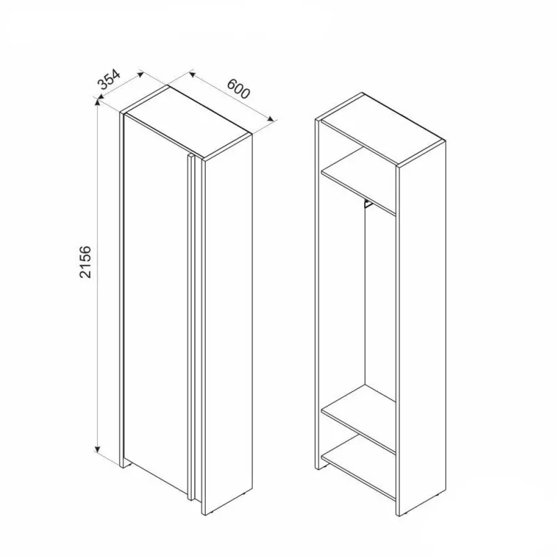 Прихожая Ambianta SOLARIS dulap 0,6 m CREMONA-ALB