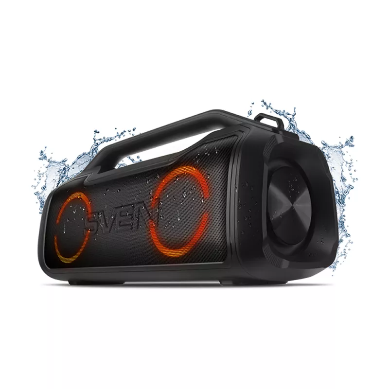 Boxa SVEN "PS-390", 50W, WATERPROOF (IPX5), TWS, BLUETOOTH, MICROSD, 3600MA*H, BLACK