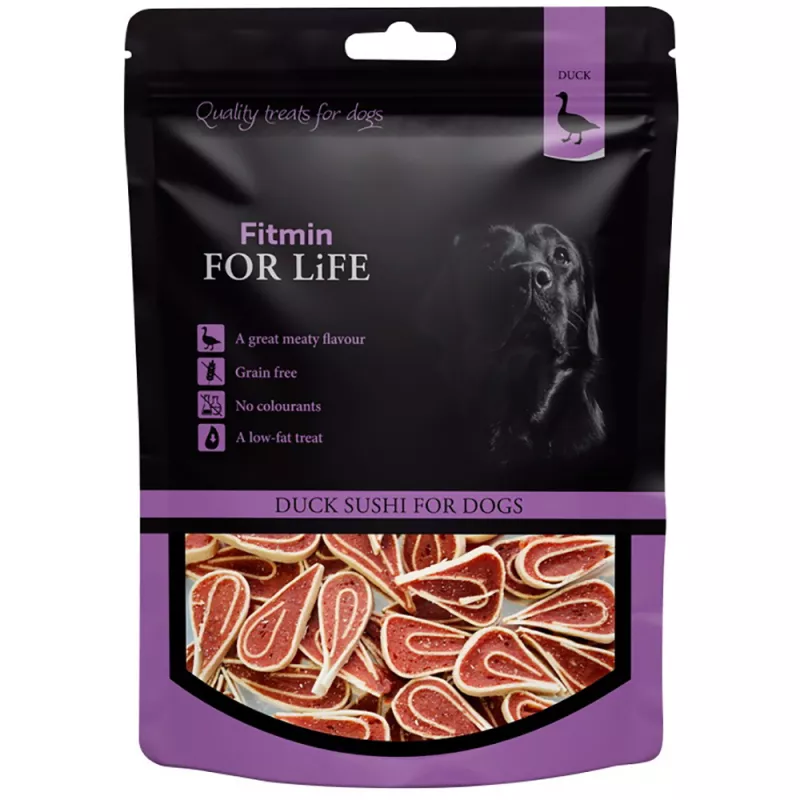 Snackuri pentru câini Fitmin FOR LIFE TREAT FOR DOGS DUCK SUSHI, 0.2 kg