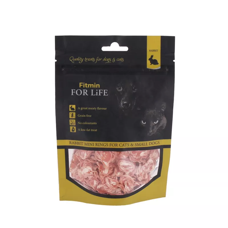 Snackuri pentru câini si pisici Fitmin FFL DOG & CAT TREAT RABBIT MINI RINGS 70G