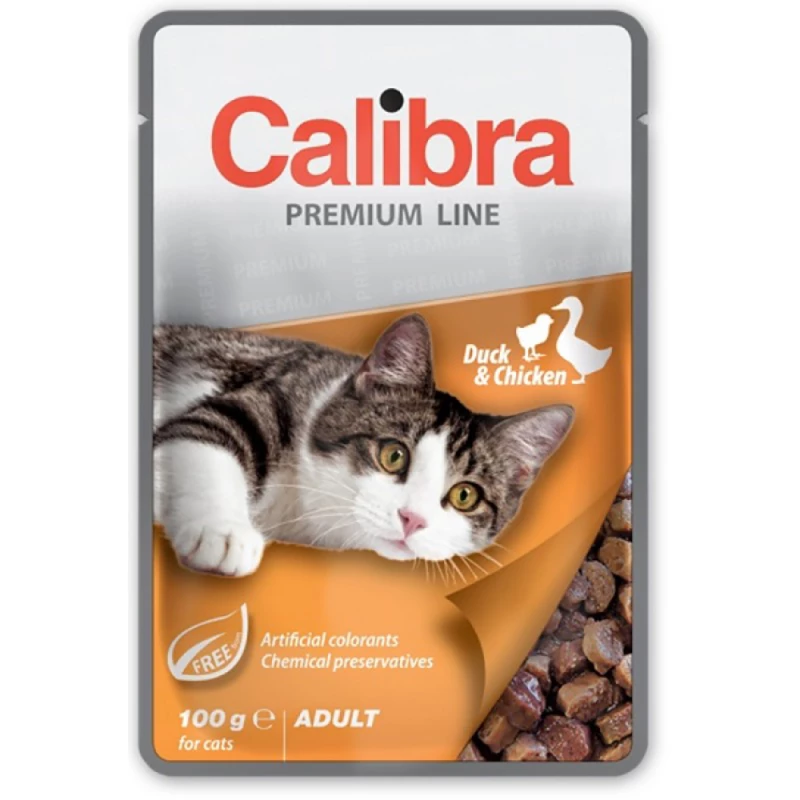 Hrana umeda CALIBRA CAT POUCH PREMIUM ADULT DUCK&CHIKEN, 0.1 kg