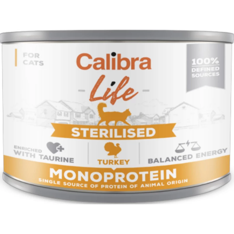 Hrana umeda CALIBRA CAT LIFE CAN STERILISED TURKEY, 0.2 kg