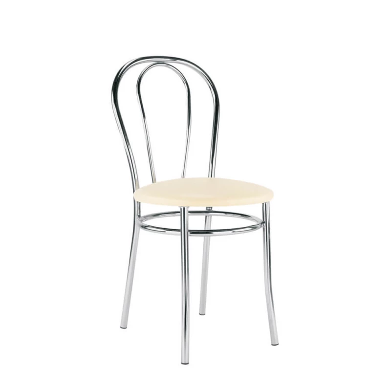 Стул DP Tulipan V-18 Beige", Экокожа, Бежевый, Серебристый