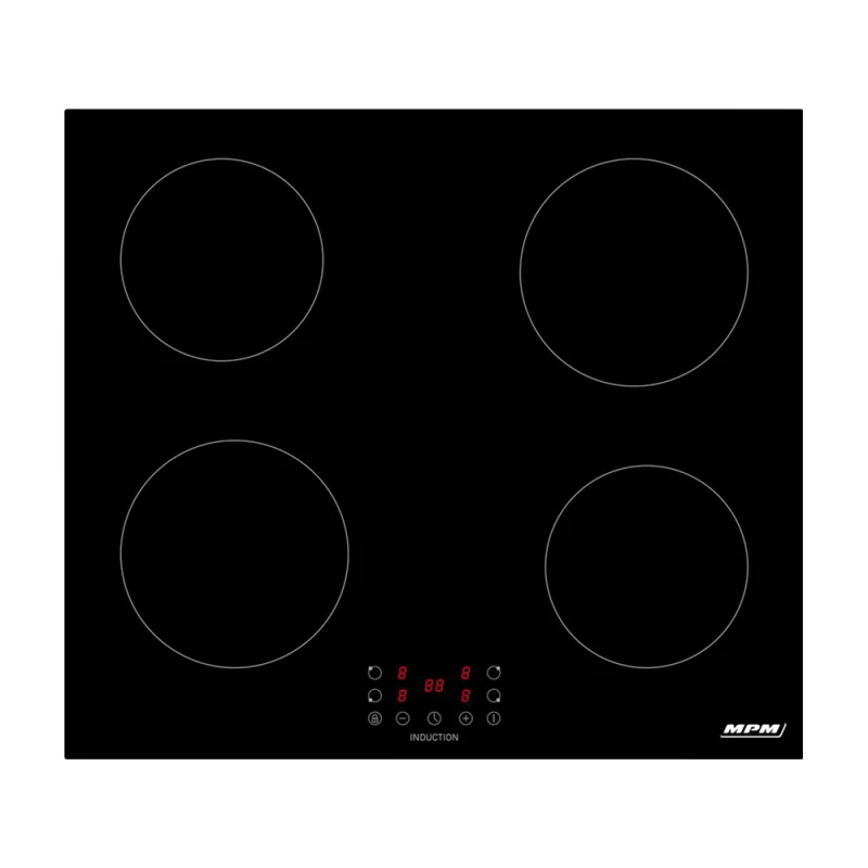 Plita incorporabila cu inductie MPM 60-IM-13, 6000 W, 4 arzatoare, Timer, Vitroceramica, Negru