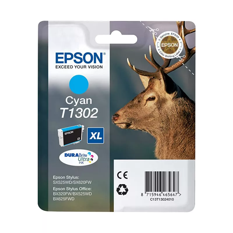 Картридж струйный EPSON Singlepack T1302 DURABrite Ultra Ink, Cyan, C13T13024012