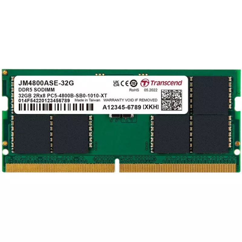 RAM TRANSCEND 32GB DDR5-4800MHZ SODIMM JETRAM, PC5-38400U, 2RX8, CL40, 1.1V