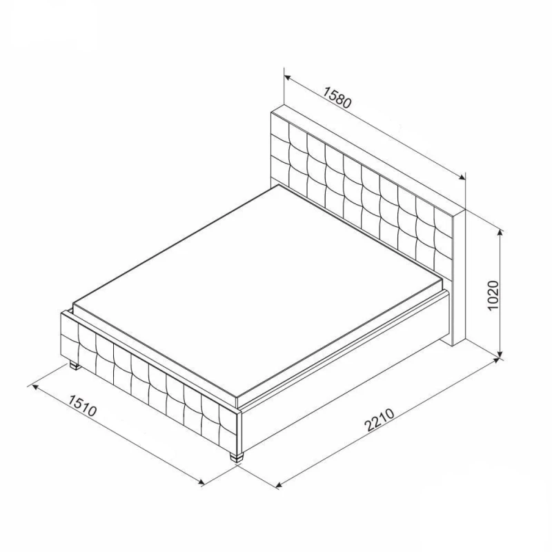 Pat Ambianta RIO 1.4 M, PAL melaminat, Piele eco, Bej, 140 x 200