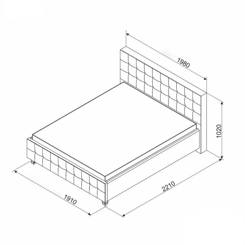 Pat Ambianta RIO 1.8 M BEJ, PAL melaminat, Piele eco, Bej, 180 x 200