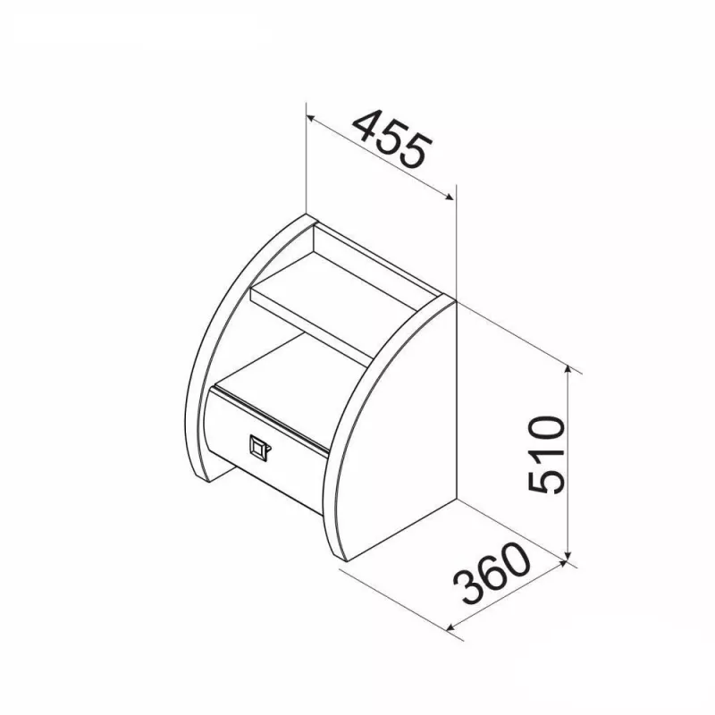 Noptiera Ambianta CRISTAL, Alb