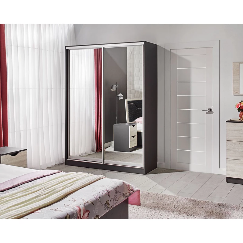 Шкаф-купе Ambianta HAPPY 1.5 m, ЛДСП, Графит, 200x150x58.3