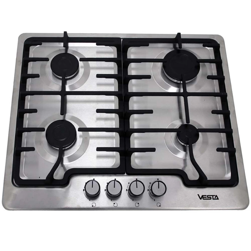 Plita incorporabila cu gaz VESTA BHF6060ICX, 4 arzatoare, Inox