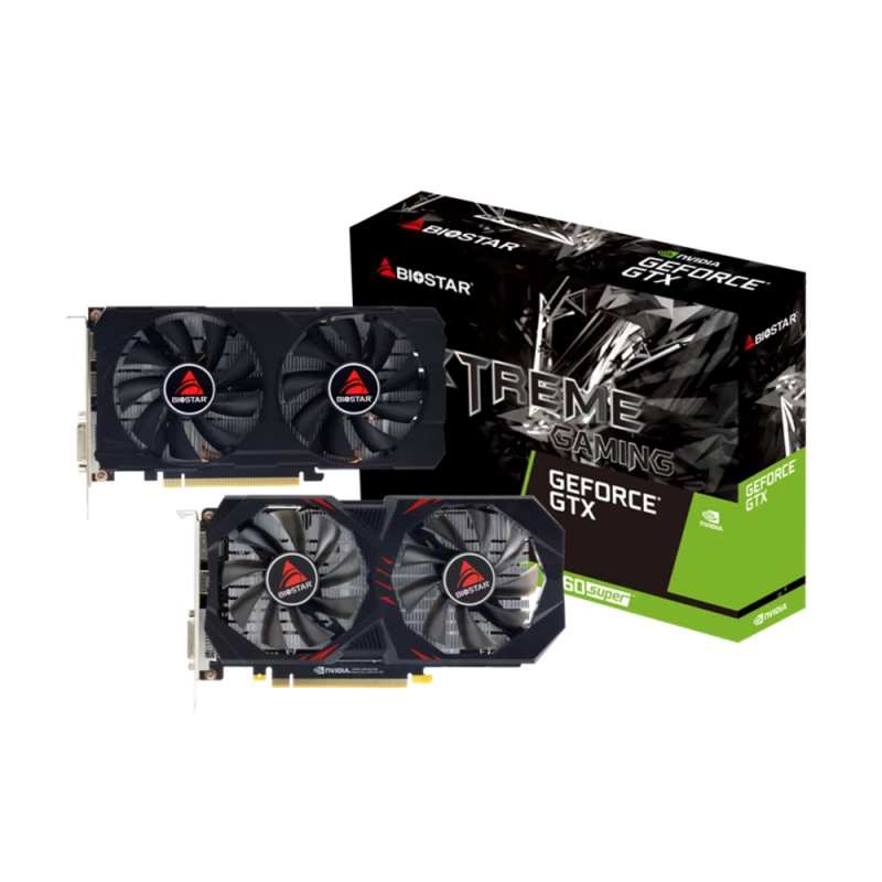 Placa video BIOSTAR GeForce GTX1660 SUPER 6GB GDDR6, 192bit, 1785/8000Mhz, CUDA: 1408 processing, 1xDVI, 1xHDMI, 1xDP, Dual fan, Retail (VN1666SF69)