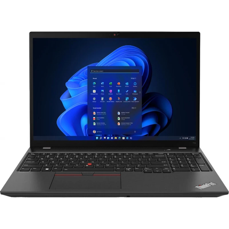 Laptop LENOVO THINKPAD T16 GEN1 BLACK- 16.0" WUXGA IPS AG 300NITS (INTEL CORE I7-1255U, 16GB SOLDERED DDR4-3200 (ONE SLOT FREE), 512GB SSD M.2 2280 PCIE NVME, INTEL IRIS XE GRAPHICS, WIFI 6Е+BT5.1, TPM, FPR, FHD IR CAM, 2XTB4, HDMI, BACKLIT KB, 65W USB-C P