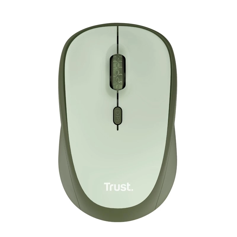 Mouse wireless TRUST Yvi + Eco Wireless Silent Mouse - Green, 8m 2.4GHz, Micro receiver, 800-1600 dpi, 4 button, AA battery, USB
