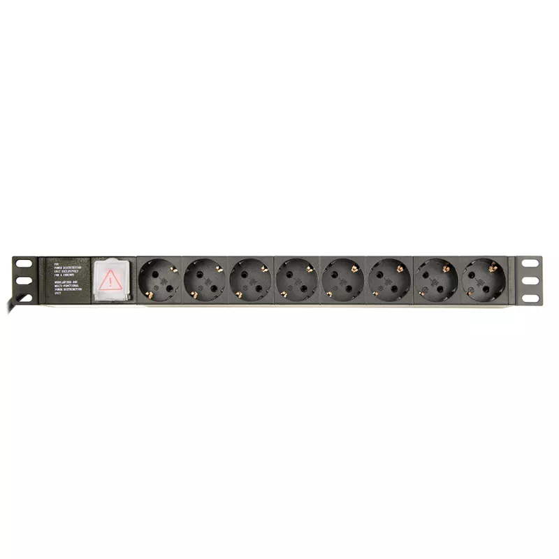 Prelungitor cu protectie GEMBIRD EG-PDU-014, POWER DISTRIBUTION UNIT (PDU), 8 SCHUKO SOCKETS, 1U, 16A, 3 M CABLE