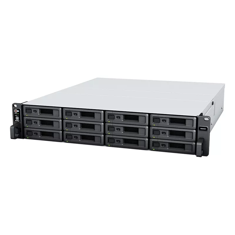 NAS Server SYNOLOGY "RS2423RP+",12-BAY, 4-CORE AMD RYZEN 3.35-3.6GHZ, 8GB*1+1SLOT, 1X10GBE, 2X1GBE, PCIE, 2XPSU