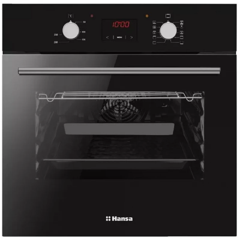 Cuptor electric incorporabil HANSA BOES684620, 77 l, 9 functi, Grill, Timer, Inox, Negru, A