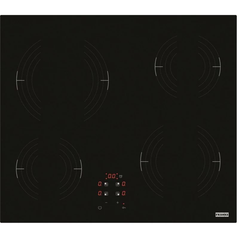 Plita electrica incorporabila FRANKE FRSM 604 C T BK ( 108.0669.349 ), 6.3 kW, 4 arzatoare, Vitroceramica, Timer, Negru