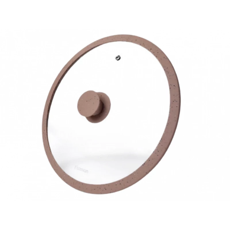 Крышка FISSMAN Arcades 9925, 26 см, Стекло, Силикон, Прозрачный, Светло-коричневый