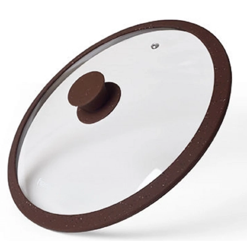 Крышка FISSMAN Arcades 9969, 26 см, Стекло, Силикон, Прозрачный, Коричневый