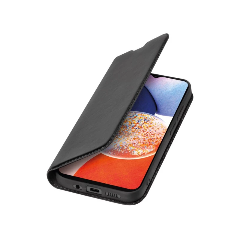 Husa Xcover SAMSUNG A14, LEATHER, BLACK