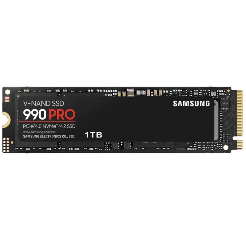 SSD Samsung M.2 NVMe SSD 1.0TB SSD 990 PRO, PCIe4.0 x4 / NVMe2.0, M2 Type 2280 form factor, Seq. Read: 7450 MB/s, Seq. Write: 6900 MB/s, Max Random 4k: Read /Write: 1200,000/1550,000 IOPS, Samsung in-house Controller, 1GB LPDDR4, V-NAND 3-bit MLC